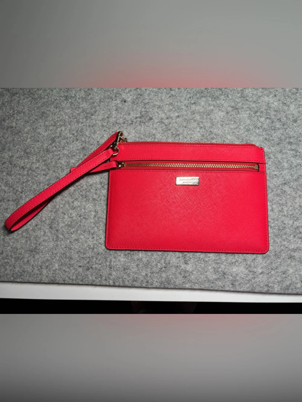 kate spade Red Zip Wristlet Clutch